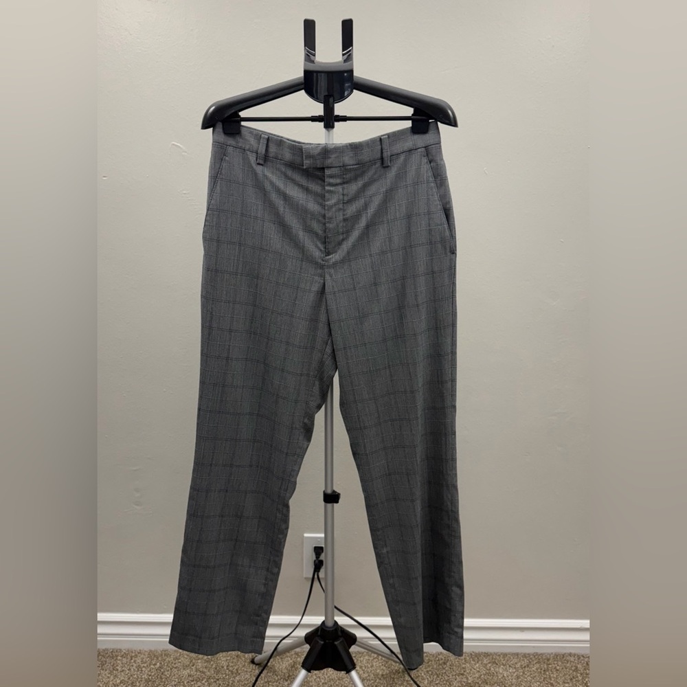 Tiger Woods Collection Men’s Dress Pants 34x32 Gray Plaid Stretch Golf